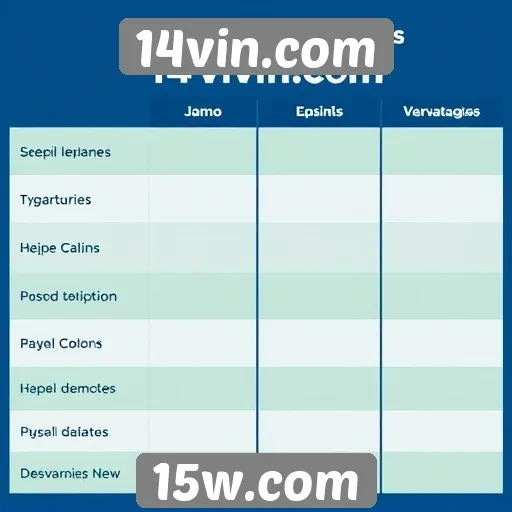Comparativo entre 14vin.com e outros sites de jogos